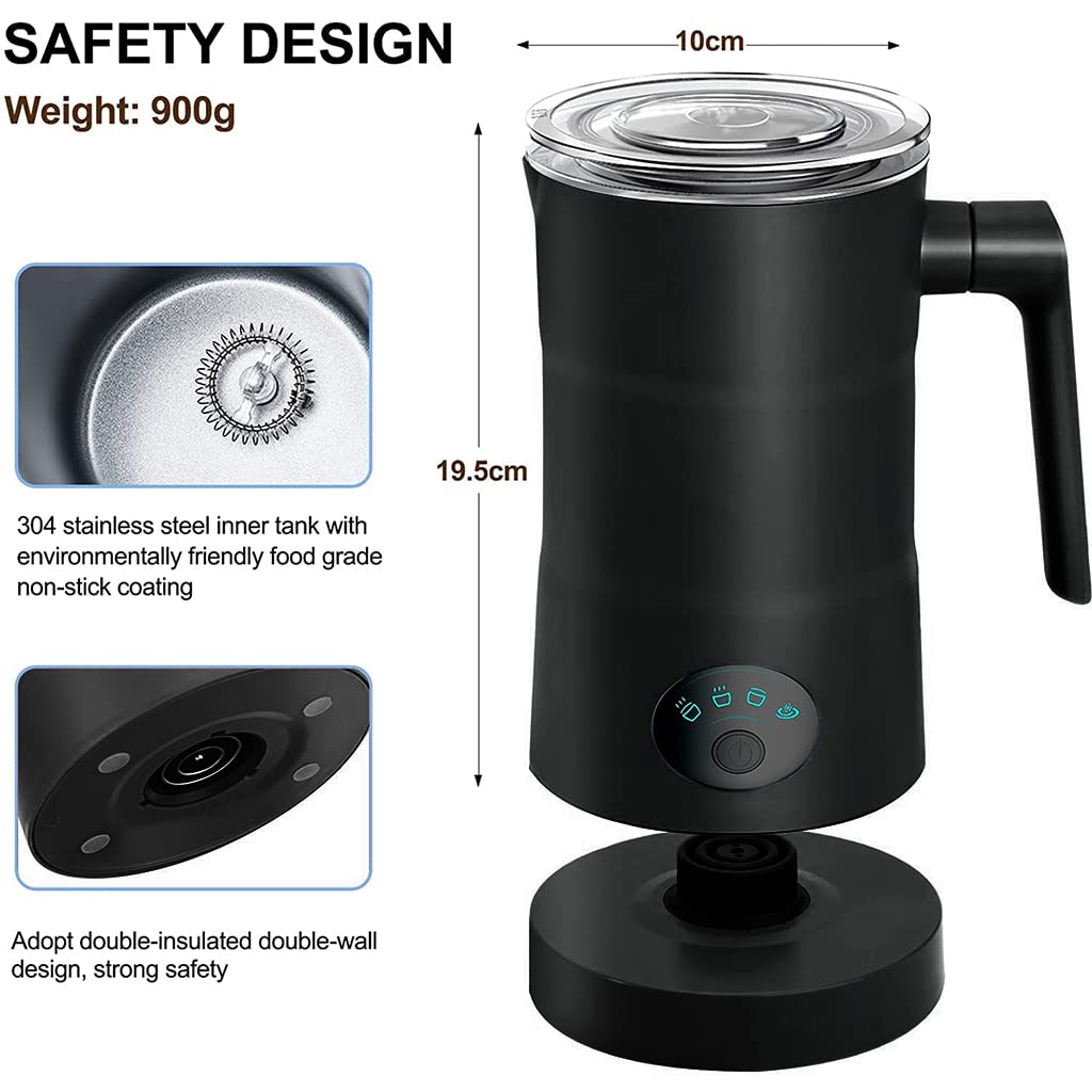 HASTHIP Electric Milk Frother for Coffee 350ML 4 in 1 Coffee Machine with Milk Frother Electric Foam Maker 400W Automatic Milk Shaker Mixer Machine Hot & Cold Frothing Milk Heater Electric Foamer HASTHIP Electric Milk Frother for Coffee 350ML 4 in 1 Coffee Machine with Milk Frother Electric Foam Maker 400W Automatic Milk Shaker Mixer Machine Hot & Cold Frothing Milk Heater Electric Foamer
